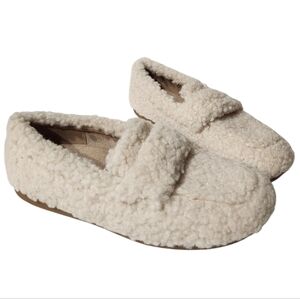 NEW Vionic Snuggle Cream Faux Fur Shearling Slippers Size 6